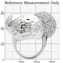 Cargar imagen en el visor de la galería, 0W121 - Rhodium Brass Ring with AAA Grade CZ  in Clear