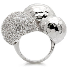 Cargar imagen en el visor de la galería, 0W121 - Rhodium Brass Ring with AAA Grade CZ  in Clear