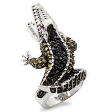 Load image into Gallery viewer, 0W007 - Rhodium + Ruthenium Brass Ring with AAA Grade CZ  in Multi Color