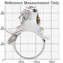 Load image into Gallery viewer, 0W008 - Rhodium + Ruthenium Brass Ring with AAA Grade CZ  in Multi Color