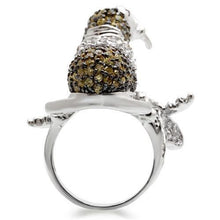 Load image into Gallery viewer, 0W008 - Rhodium + Ruthenium Brass Ring with AAA Grade CZ  in Multi Color