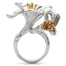 Load image into Gallery viewer, 0W082 - Gold+Rhodium Brass Ring with No Stone