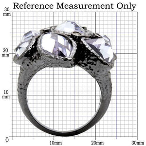 0W120 - Ruthenium Brass Ring with AAA Grade CZ  in Light Amethyst