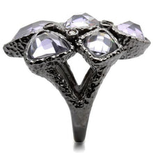 Load image into Gallery viewer, 0W120 - Ruthenium Brass Ring with AAA Grade CZ  in Light Amethyst