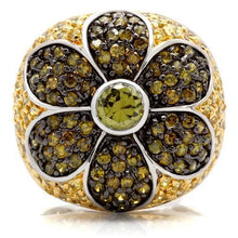 Load image into Gallery viewer, 0W154 - Rhodium+Gold+ Ruthenium Brass Ring with AAA Grade CZ  in Multi Color