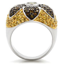 Load image into Gallery viewer, 0W154 - Rhodium+Gold+ Ruthenium Brass Ring with AAA Grade CZ  in Multi Color