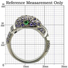 Load image into Gallery viewer, 0W184 - Ruthenium Brass Ring with AAA Grade CZ  in Multi Color