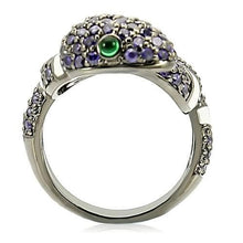 Load image into Gallery viewer, 0W184 - Ruthenium Brass Ring with AAA Grade CZ  in Multi Color