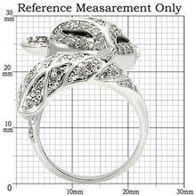 Load image into Gallery viewer, 0W185 - Rhodium Brass Ring with AAA Grade CZ  in Clear