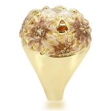 Load image into Gallery viewer, 0W203 - Matte Gold &amp; Gold Brass Ring with AAA Grade CZ  in Clear