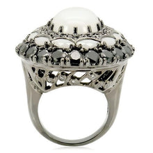 Cargar imagen en el visor de la galería, 0W213 - Ruthenium Brass Ring with Milky CZ  in White