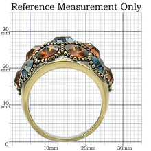 Load image into Gallery viewer, 0W234 - Antique Copper Brass Ring with Top Grade Crystal  in Multi Color