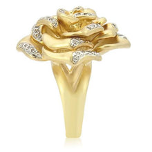 Load image into Gallery viewer, 0W250 - Matte Gold &amp; Rhodium Brass Ring with AAA Grade CZ  in Clear