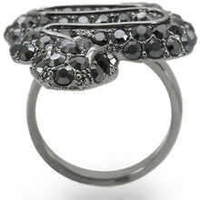 Load image into Gallery viewer, 0W282 - Ruthenium Brass Ring with Top Grade Crystal  in Jet