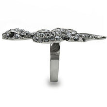 Load image into Gallery viewer, 0W282 - Ruthenium Brass Ring with Top Grade Crystal  in Jet