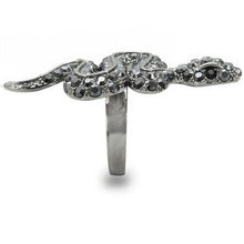 Load image into Gallery viewer, 0W282 - Ruthenium Brass Ring with Top Grade Crystal  in Jet