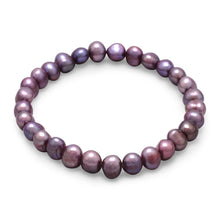 Load image into Gallery viewer, Plum Cultured Freshwater Pearl Stretch Bracelet