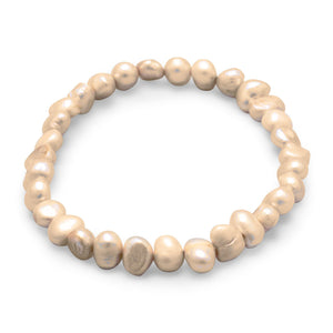 Tan Cultured Freshwater Pearl Stretch Bracelet