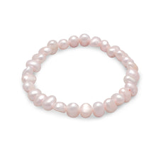 Load image into Gallery viewer, Pink Cultured Freshwater Pearl Stretch Bracelet