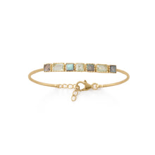 Load image into Gallery viewer, 14 Karat Gold Plated Labradorite and Prasiolite Bracelet