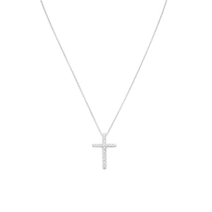 16" CZ Cross Necklace