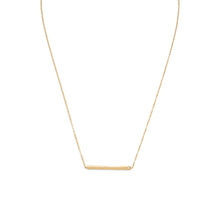 Load image into Gallery viewer, 18&quot; 14 Karat Gold Plated Bar Necklace with CZ