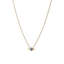 Load image into Gallery viewer, 14 Karat Gold Plated Mini CZ Planet Necklace