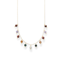 Cargar imagen en el visor de la galería, 14 Karat Gold Plated Multi Stone Charm Necklace