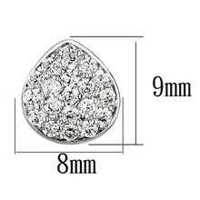 Load image into Gallery viewer, 3W352 - Rhodium Brass Earrings with AAA Grade CZ  in Clear