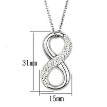 Load image into Gallery viewer, 3W407 - Rhodium Brass Necklace with Top Grade Crystal  in Clear