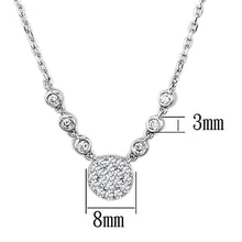 Cargar imagen en el visor de la galería, 3W417 - Rhodium Brass Necklace with AAA Grade CZ  in Clear