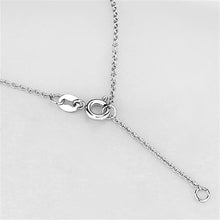 Cargar imagen en el visor de la galería, 3W417 - Rhodium Brass Necklace with AAA Grade CZ  in Clear