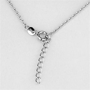 3W418 - Rhodium Brass Necklace with AAA Grade CZ  in Clear