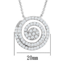 Cargar imagen en el visor de la galería, 3W422 - Rhodium Brass Necklace with AAA Grade CZ  in Clear