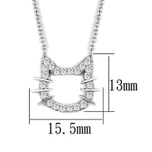 Load image into Gallery viewer, 3W446 - Rhodium Brass Necklace with AAA Grade CZ  in Clear