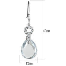 Cargar imagen en el visor de la galería, 3W634 - Rhodium Brass Earrings with AAA Grade CZ  in Clear