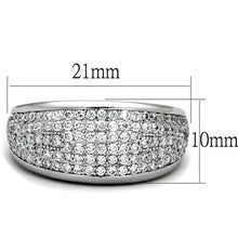 Cargar imagen en el visor de la galería, 3W730 - Rhodium Brass Ring with AAA Grade CZ  in Clear