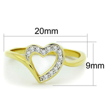 Load image into Gallery viewer, 3W870 - Gold+Rhodium Brass Ring with AAA Grade CZ  in Clear