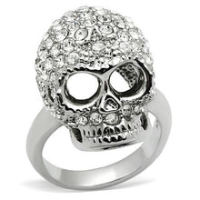 Load image into Gallery viewer, 3W008 - Rhodium White Metal Ring with Top Grade Crystal  in Clear