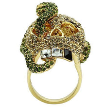 Load image into Gallery viewer, 3W009 - Gold White Metal Ring with Top Grade Crystal  in Multi Color