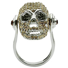 Load image into Gallery viewer, 3W016 - Rhodium White Metal Ring with Top Grade Crystal  in Citrine Yellow