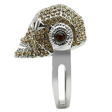 Load image into Gallery viewer, 3W016 - Rhodium White Metal Ring with Top Grade Crystal  in Citrine Yellow