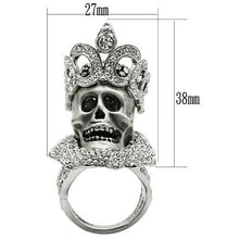 Load image into Gallery viewer, 3W018 - Matte Rhodium &amp; Rhodium White Metal Ring with Top Grade Crystal  in Clear