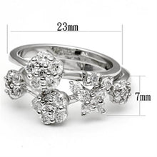 Cargar imagen en el visor de la galería, 3W026 - Rhodium Brass Ring with AAA Grade CZ  in Clear