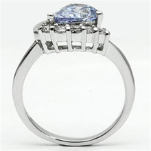 Load image into Gallery viewer, 3W030 - Rhodium Brass Ring with AAA Grade CZ  in Light Amethyst