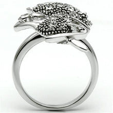 Cargar imagen en el visor de la galería, 3W036 - Rhodium Brass Ring with Top Grade Crystal  in Clear