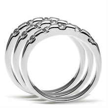 Load image into Gallery viewer, 3W038 - Rhodium Brass Ring with AAA Grade CZ  in Clear