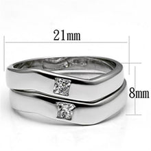 Load image into Gallery viewer, 3W039 - Rhodium Brass Ring with AAA Grade CZ  in Clear