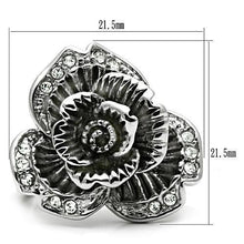 Load image into Gallery viewer, 3W198 - Rhodium Brass Ring with Top Grade Crystal  in Clear