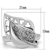 Load image into Gallery viewer, 3W200 - Rhodium Brass Ring with AAA Grade CZ  in Clear